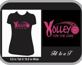 Volley For A Cure Glitter T-Shirt, Volleyball Breast Cancer Awareness Shirt