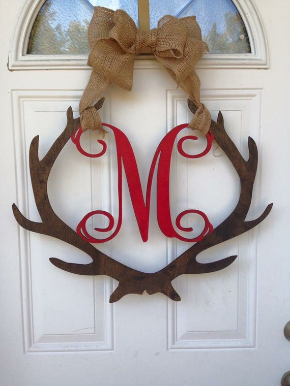 Monogram Antler Door Hanger Antler Door Hanger Deer Door