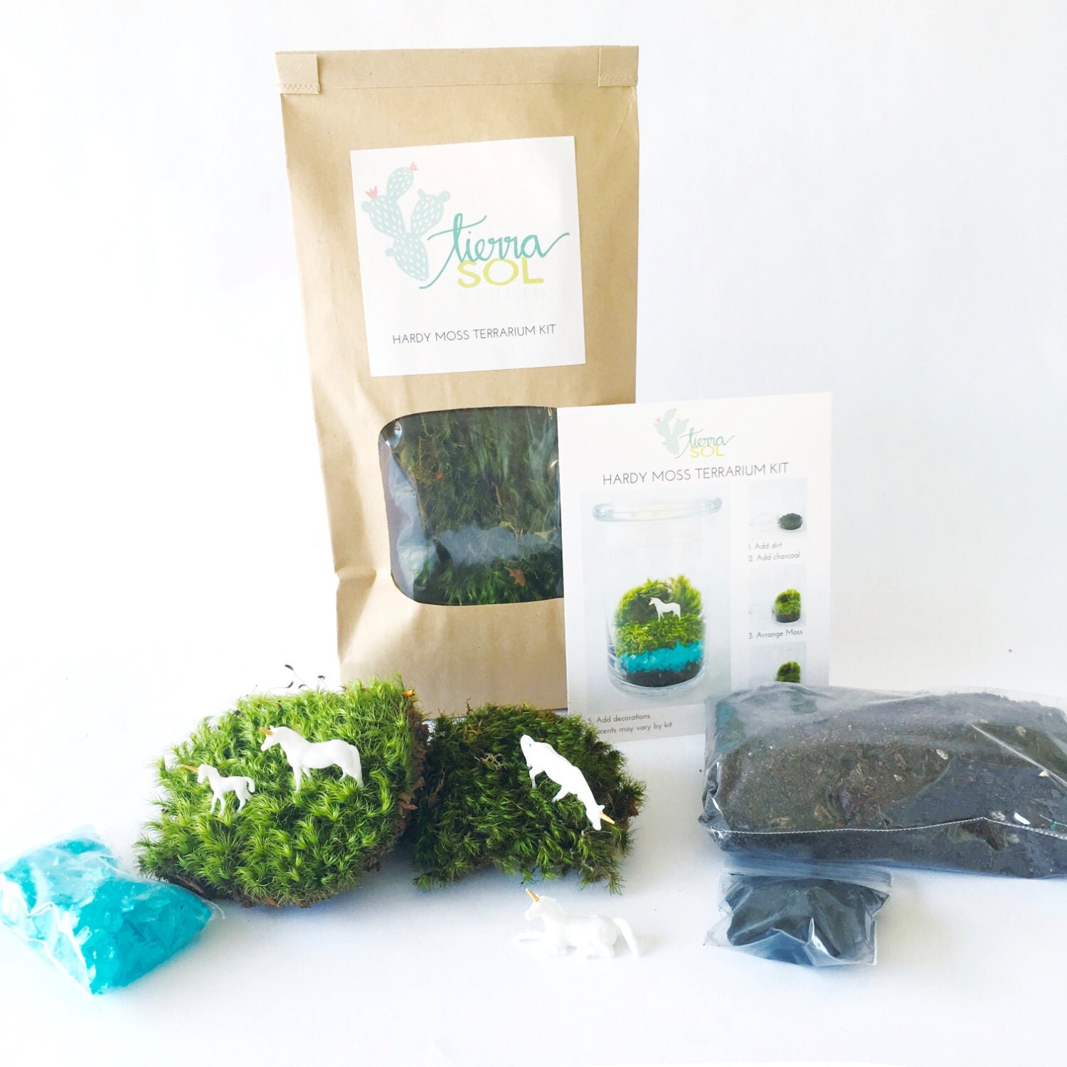 DIY Terrarium Kit Unicorn Hardy Moss Terrarium Unicorn