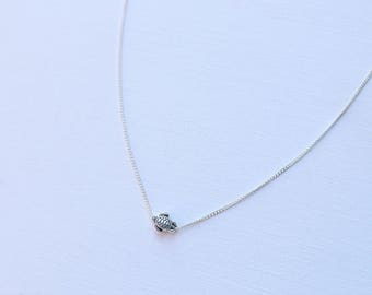 Dainty Silver Sea Turtle Necklace, Beach Jewelry, Handmade Necklace