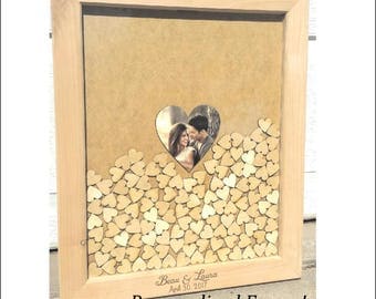 Personalized Handcrafted Wedding Shadow Box Unique Guest Book Keepsake Shower Gift
