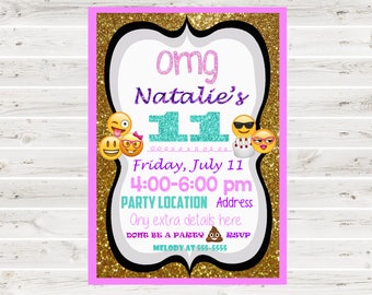 Emoji Invitation, Emoji Glitter Invitation, Emoji Justice Invitation, Emoji Birthday, Emoji Invite, Emoji Glitter, Emoji Birthday Invitation
