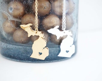 I Heart Michigan Necklace