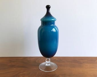 Mid Century Empoli Cased Glass Apothecary Jar
