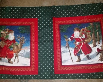 Father Time Pillow Panels Santa Claus Pillow Panels Vintage Panews Cranston Fabric Panels