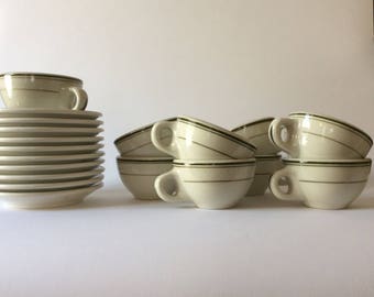 10 vintage diner coffee cups and saucers