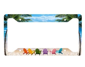 Beach Chairs License Plate Frame