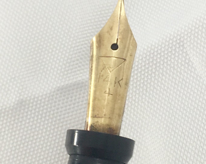 Storewide 25% Off SALE Vintage No. 4 JOFFE 14k Gold Nib Dual Leaded Pencil & Fountain Pen Featuring Unique Blue Streaked Design