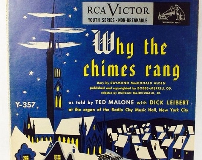 Storewide 25% Off SALE Rare Two Disk Set RCA Victor Youth Series Non-Breakable Record 'Why The Chimes Rang" by Raymond MacDonald Alden Numbe