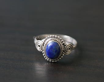 Lapis Lazuli Ring Oval,Lapis Ring, Silver ring, lapis stone ring