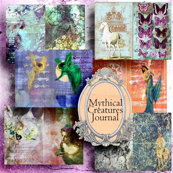 Mythical Creature Fantasy Digital Journal Kit DIY Journal