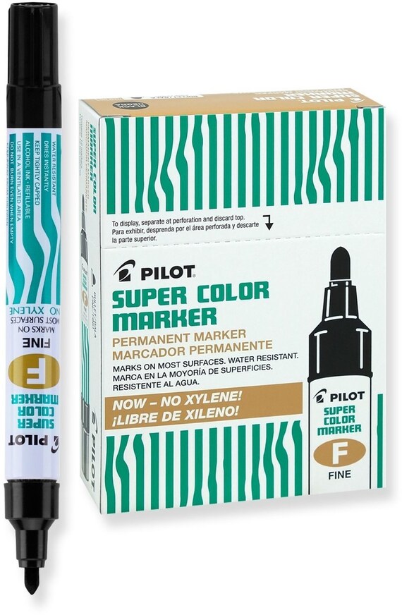 12 Black Pilot Super Color Markers Pilot Fine Point Tip