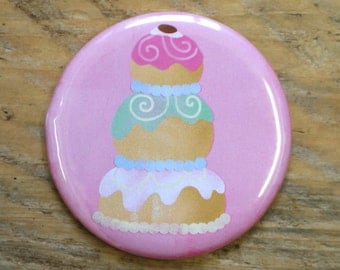 The Grand Budapest Hotel Mendl's Cake Pocket Mirror - Cute - Pink - Movie