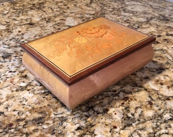 3135 Reuge music box, reuge musical jewelry box, burlwood music box, burlwood jewelry box!