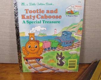 Vintage Little Golden Book - Tootle and Caty Caboose - A Special Treasure