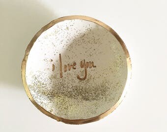 Ring Dish, Clay Ring Dish, Wedding Gift, Anniversary Gift, Personalized Ring Dish, Bridal Shower Gift, Ring Holder, Custom Ring Dish