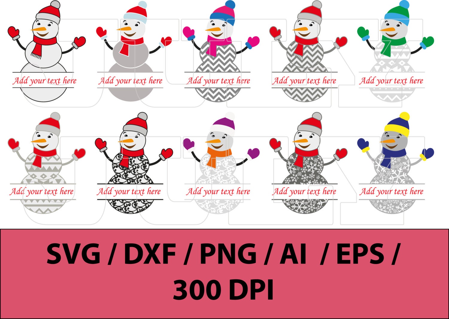 Download Snowman Split Monogram Frame SVG Christmas SVG File Snowman