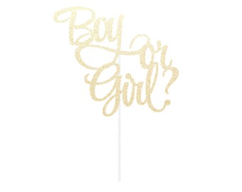 Boy or Girl Cake Topper - Gender Reveal Topper - Any Color