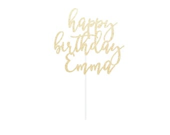 Custom Happy Birthday Cake Topper - Name Cake Topper - Any Color Glitter