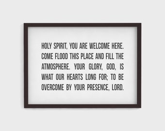 Holy Spirit You Are Welcome Here || Hand Lettered Poster Print