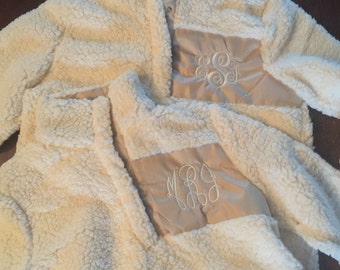Sherpa Pullover/ Sherpa Jacket/ Monogrammed Sherpa