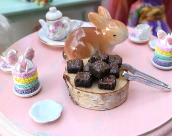 SALE save 30% Three Frosted Fudge Brownies with Sprinkles for Blythe Barbie Monster High Playscale 1/6 Scale 1:6 Scale