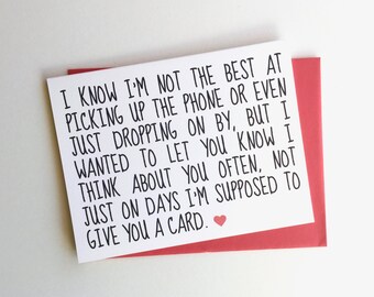 Honest Mother's Day Card // Honest Father's Day Card // I Love You!