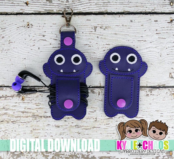 Monster 2 Cord Keeper ITH Embroidery Design from KACEmbroidery on Etsy Studio