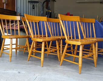 Vintage 1950's Solid Maple Dining Chairs Willett Furniture Mid Century Lancaster County Terrific Quality Set Of 6 Made In Louisville USA