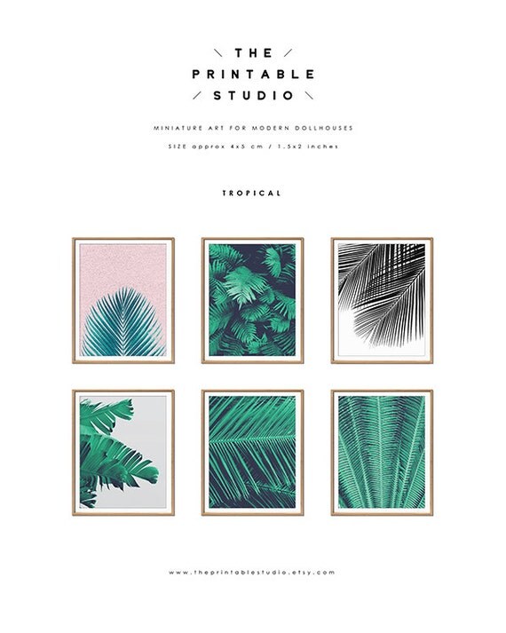 Dollhouse Wall Art Set Miniature Printables Printable Art