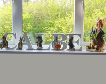 Beatrix Potter Personalised Wooden Letters, Name Plaque, Baby Shower and Birthday Letters, Peter Rabbit Letters, Table Decoration