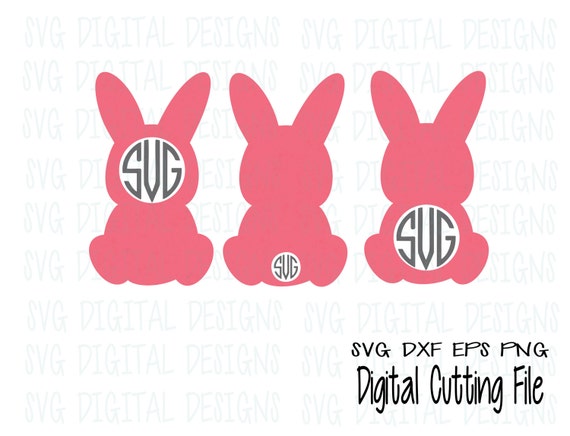 Download Easter Bunny Monogram Frame SVG Set, Clipart Cut Files ...
