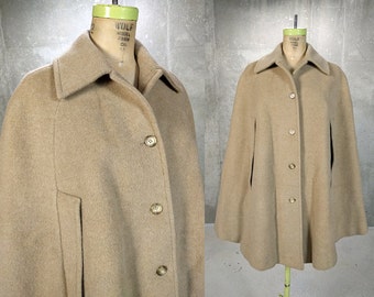 Pendleton Cape • Wool Cloak • 1970s Camel Coat • Vintage Pendleton • Free Size