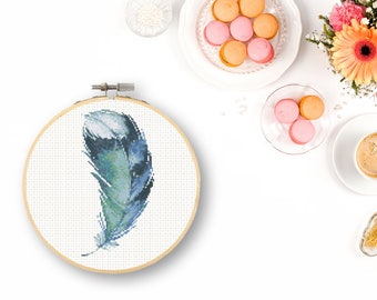 Watercolor Feather Embroidery Pattern Download Aztec Bird Pattern Tribal Cubicle Decor Contemporary Decor Color Palette Modern Embroidery