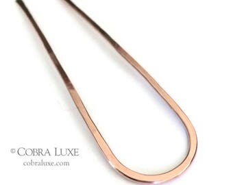 Copper Hair Fork Bun Holder U Shaped Hair Pin Rose Gold Hair Slide Long Hair Prong FINE HAIR THICKNESS