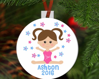 Personalized Gymnastics Ornament Girl Gymnasst Ornament Tumbler Ornament