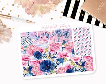 Slowly Drifting - Floral Hot Air Balloon Themed Planner Stickers // Washi Strips // Perfect for Erin Condren Vertical Life Planner