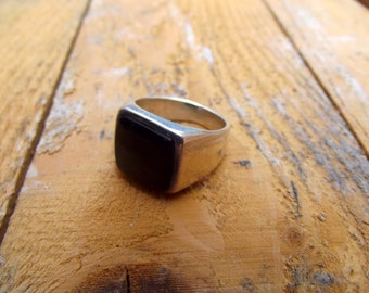 925 sterling silver ring, signet for men, sel ring, onyx signet ring,silver stone ring, signet men ring,men onyx ring, ring.