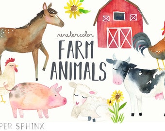 Baby Farm Animals Clip Art farm animal clipart | etsy Baby Farm Animals Clip Art farm animal clipart | etsy