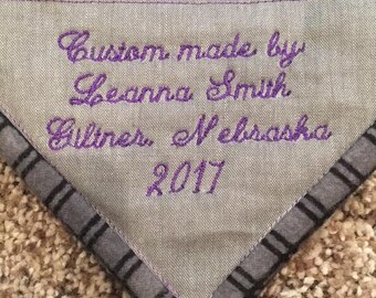 Quilt Label Embroidered Custom Corner Label Fabric Labels Personalized Embroidery Finish your Quilt Project FREE SHIPPING! Quiltsy Handmade