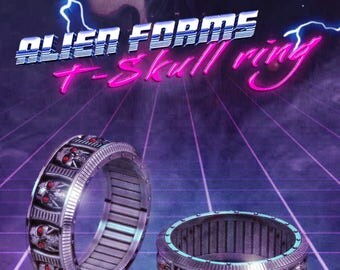 Terminator Skull ring, Geek wedding ring, mens skull ring, Terminator ring, cyberpunk skull ring, geek mens ring, geek engagement ring