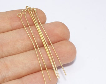 45mm Gold Tone Eye Pins, Golden Brass Eye Pins, sku/BKT14
