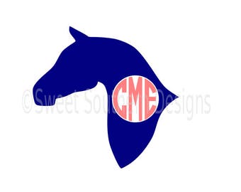 Horse monogram kentucky derby SVG instant download design for cricut or silhouette