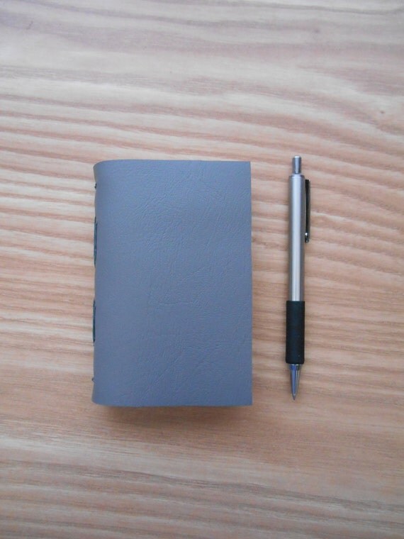 Gray Faux Leather Blank Pocketbook. Perfect for travel. Dark