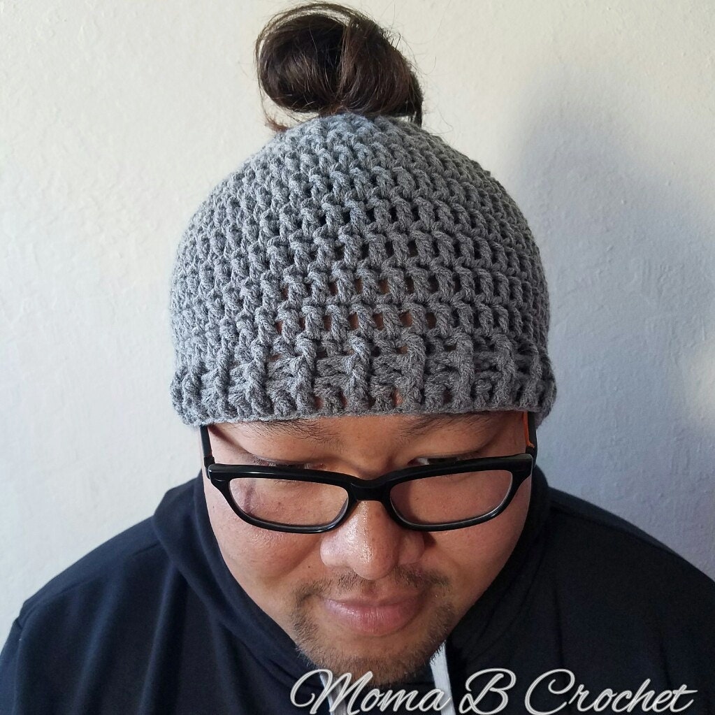 Crochet Man Bun Hat Man Bun Hat Messy Man Bun Hat Pony Tail