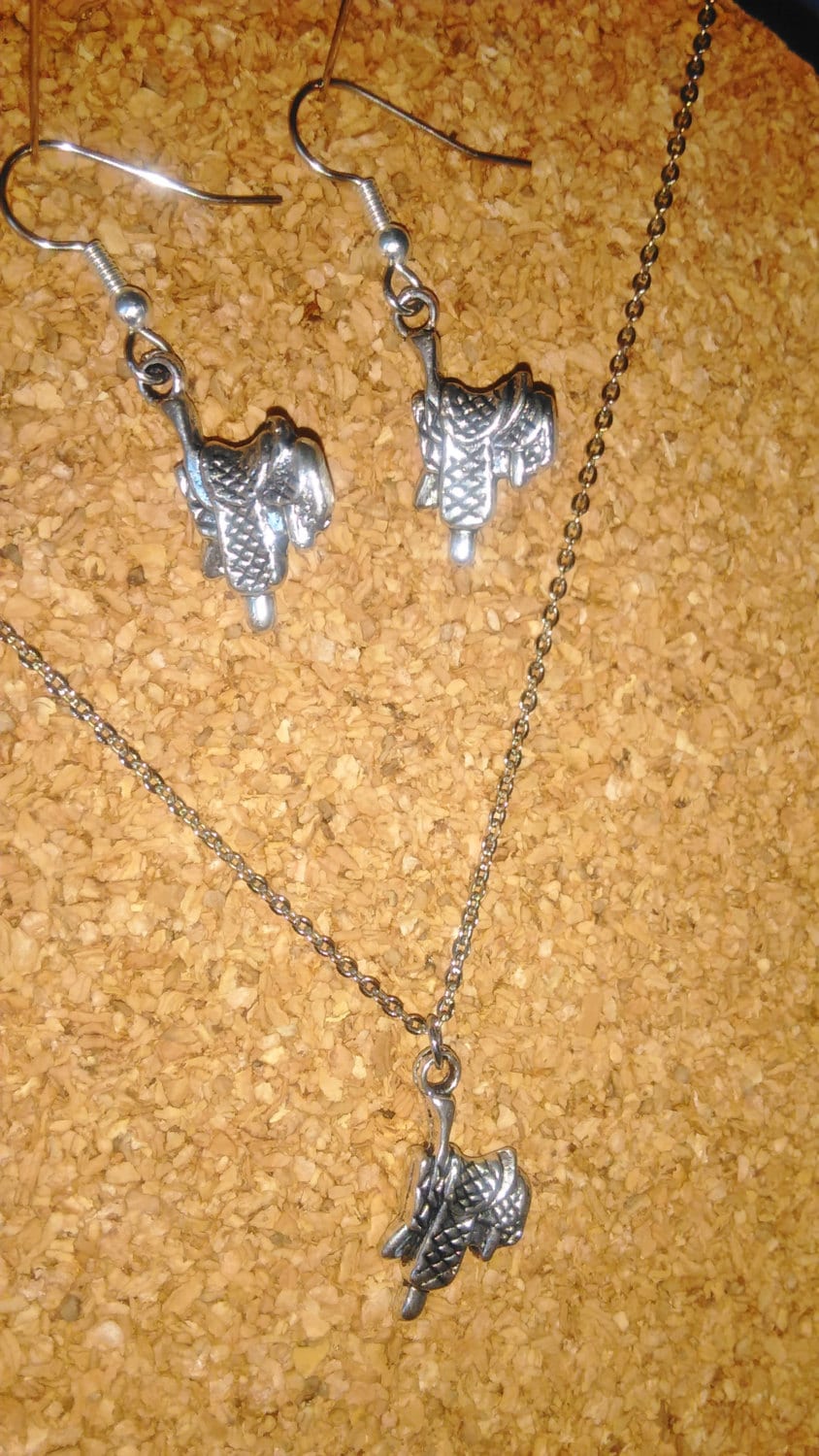 SADDLE EARRING Saddle Jewelry Saddle Necklace Saddles by DiDiGifts