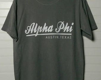 Alpha Phi 118 City Shirt Comfort Color TShirt, Short Sleeve or Long Sleeve