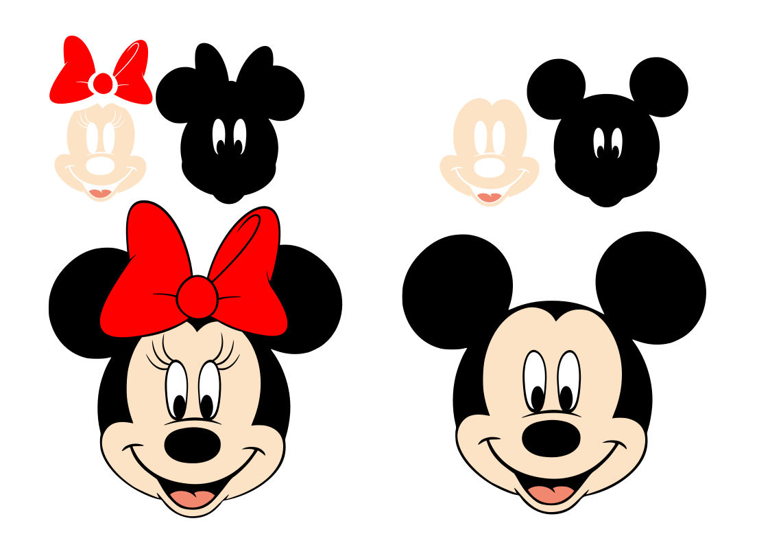 Download Minnie and Mickey Mouse svg in layers, download, SVG ...