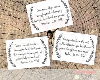 45 Printable Bible Verse Cards 3x2.5 Instant
