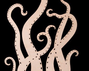 Laser Cut Jewelry Display Earrings Holder Cthulhu Kraken Sea Monster